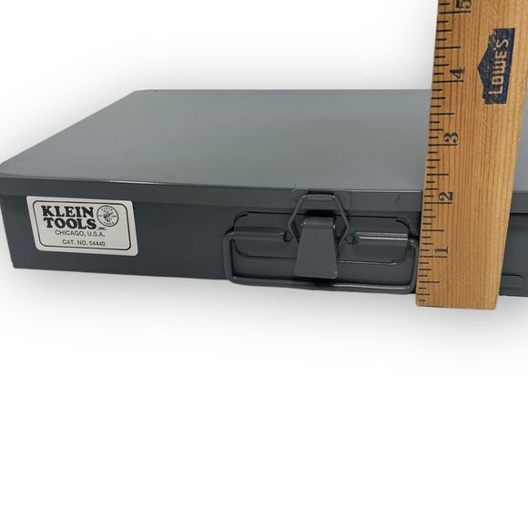 Klein Tools 54440 Mid Size 21 Compartment Storage Box Gray Grey Metal USA Made - Picture 9 of 12